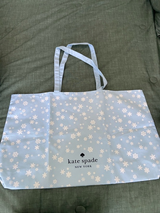 kate spade Handbags - kate spade Light Blue Tote with White Snowflake Print